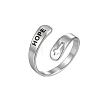 Hollow Out Cross with Word Hope 201 Stainless Steel Cuff Rings FS-WGED892-07-1