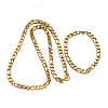 304 Stainless Steel Cuban Link Chain Necklaces and Bracelets Jewelry Sets SJEW-O065-B-05G-2