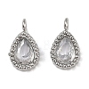 304 Stainless Steel Micro Pave Cubic Zirconia Charms STAS-K302-01C-P-1