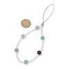 Natural Rainbow Fluorite & Glass Seed Round Beaded Phone Hand Strap Chains HJEW-JM03363-02-3