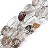 Natural Green Lodolite Quartz/Garden Quartz/Green Phantom Quartz Beads Strands G-N362-15A-01-2