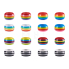 Beadthoven 90pcs 6 colors Opaque Stripe Resin European Beads RESI-BT0001-22-22