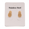 304 Stainless Steel Textured Ear Studs EJEW-L122-02G-1