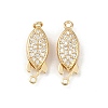 Brass Micro Pave Clear Cubic Zirconia Box Clasps KK-L255-02G-01-1