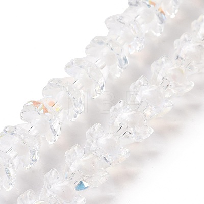 Electroplate Transparent Glass Beads Strands LAMP-H061-01D-01-1