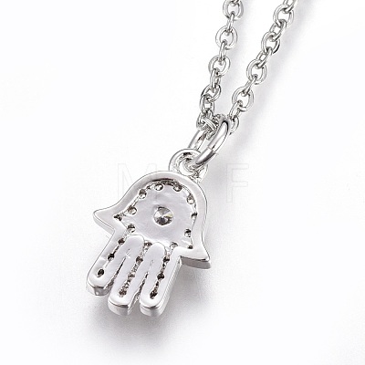 304 Stainless Steel Pendant Necklaces NJEW-O108-16P-1