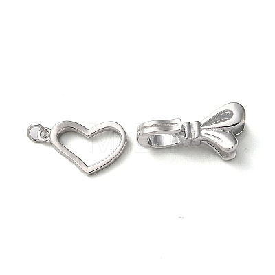 Rhodium Plated 925 Sterling Silver Fold Over Clasps STER-D005-07P-1
