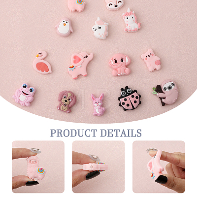 15Pcs 15 Styles Food Grade Eco-Friendly Silicone Focal Beads SIL-CA0002-21-1