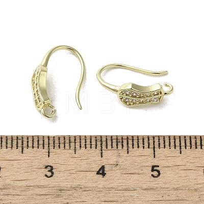 Brass Micro Pave Cubic Zirconia Earring Hooks KK-C048-14A-G-1