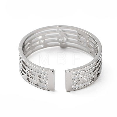 304 Stainless Steel Cuff Adjustable Ring RJEW-Q810-01G-1