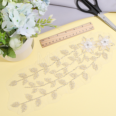 3D Flower Pattern Rayon & Polyester Sew on Appliques DIY-WH0308-361-1