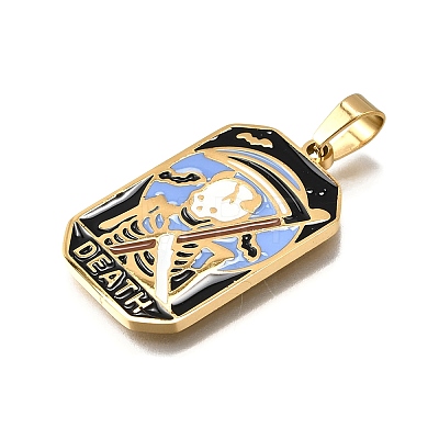 Tarot 304 Stainless Steel Enamel Pendants STAS-M119-09T-G-1