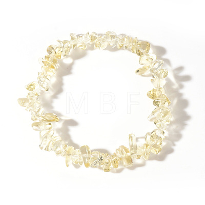 Natural Citrine Chips Bead Stretch Bracelets for Women Men CI5318-24-1