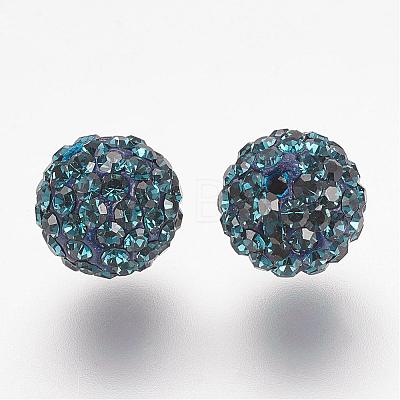 Half Drilled Czech Crystal Rhinestone Pave Disco Ball Beads RB-A059-H8mm-PP9-207-1