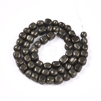 Natural Pyrite Beads Strands G-N346-04A-01-1