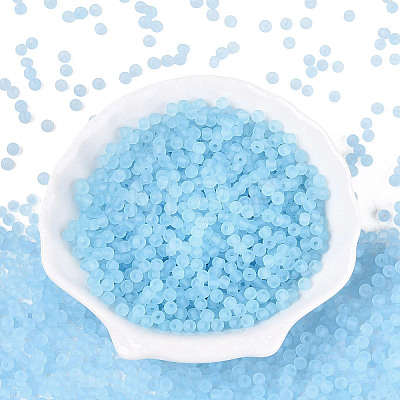 FGB Frosted Transparent Glass Seed Beads SEED-N013-02A-11-1