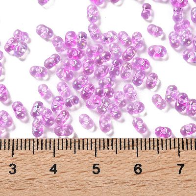 AB Color Plated Glass Seed Beads SEED-L011-06B-12-1