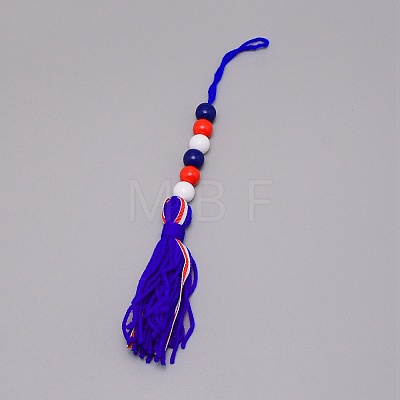 Independence Day Theme Woolen Yarn Tassels Pendant Decorations HJEW-TAC0013-06A-1