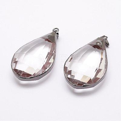 Faceted Glass Big Pendants GLAA-G025-02-1