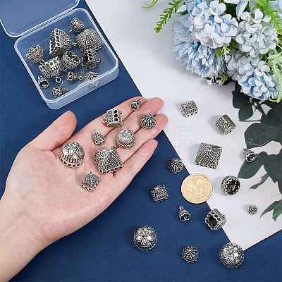 32Pcs 8 Styles Tibetan Style Alloy Pendant Bails TIBE-PH0002-60-1