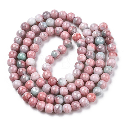 Opaque Crackle Glass Round Beads Strands GLAA-T031-01J-1