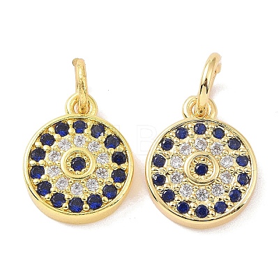 Golden Brass Micro Pave Cubic Zirconia Pendants KK-L209-039G-06-1