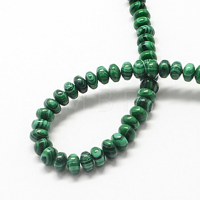 Rondelle Dyed Synthetic Malachite Bead Strands G-Q446-05-1