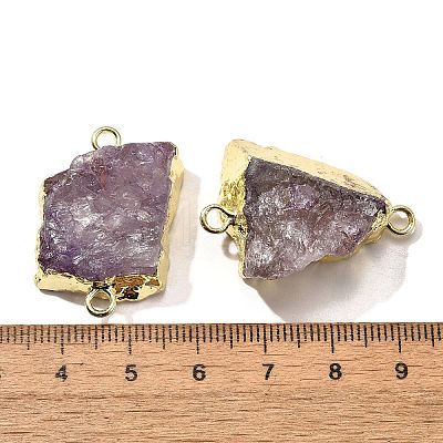 Raw Rough Natural Dyed Quartz Crystal Links Connector Charms G-K189-04LG-03-1