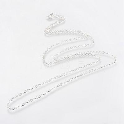 Iron Rolo Chains Necklace Making MAK-R015-45cm-S-1