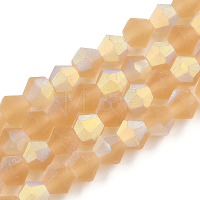 Imitate Austrian Crystal Bicone Frosted Glass Beads Strands EGLA-A039-T3mm-MB18-1