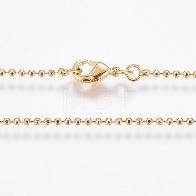 Eco-Friendly Rack Plating Brass Chain Necklaces MAK-G002-06G-B-FF-1