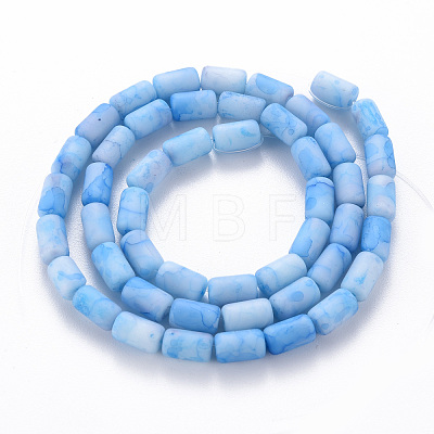 Opaque Baking Painted Crackle Glass Beads Strands FGLA-T004-01H-1