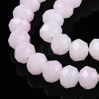 Two-Tone Imitation Jade Glass Beads Strands GLAA-T033-01C-03-1