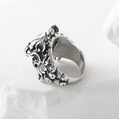 Punk Style 304 Stainless Steel Dragon Finger Rings for Men UN0454-2-1