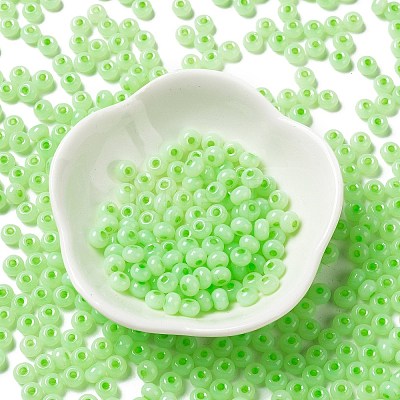 Imitation Jade Glass Seed Beads SEED-Z001-A-A14-1
