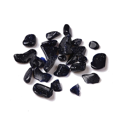 Synthetic Blue Goldstone Chip Beads G-I350-02-1