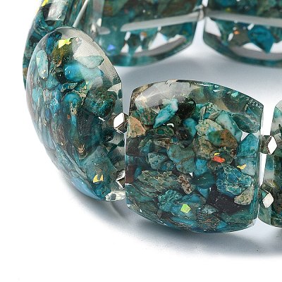 Dyed Natural Imperial Jasper & Synthetic Opal Stretch Bracelets BJEW-G702-05B-1