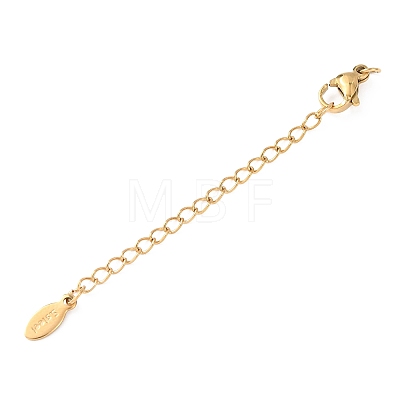 304 Stainless Steel Chain Extender with Oval Charms Ion Plating(IP) X-STAS-G383-07G-1