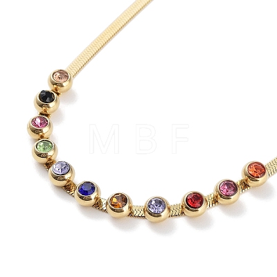 Colorful Rhinestone Diamond Pendant Necklace NJEW-F318-09G-1