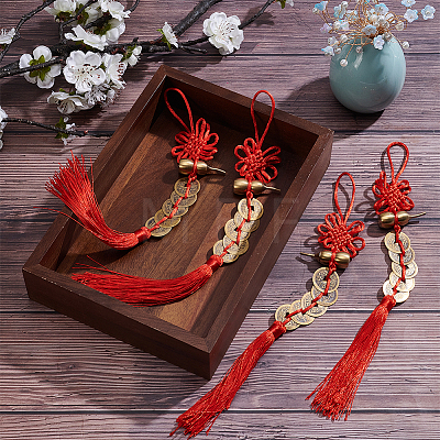 4Pcs Polyester Tassel & Chinese Knot Pendant HJEW-UN0001-31-1