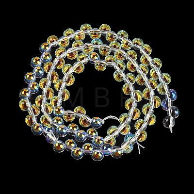 Electroplate Glass Beads Strands GLAA-Q105-01B-1