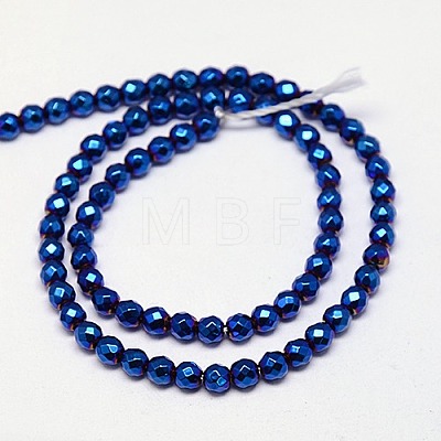 Electroplate Non-magnetic Synthetic Hematite Beads Strands G-J169B-3mm-03-1