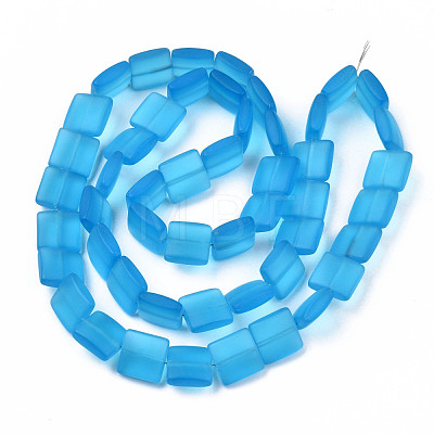 Transparent Frosted Glass Beads Strands FGLA-S001-01-1