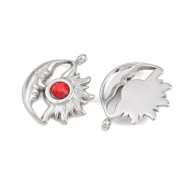 304 Stainless Steel Rhinestone Pendants STAS-Z166-24P-01-1