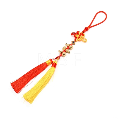 Polyester Tassel & Chinese Knot Pendant AJEW-WH0258-077B-1