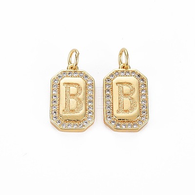 Brass Micro Pave Clear Cubic Zirconia Pendants KK-S356-767B-1