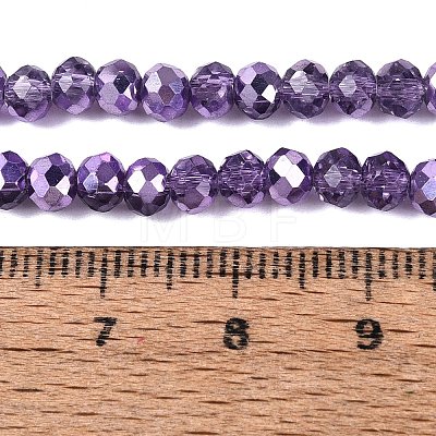 Transparent Electroplate Glass Beads Strands EGLA-Q131-01A-04-1