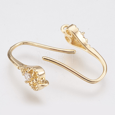 Brass Earring Hooks KK-T029-107G-1