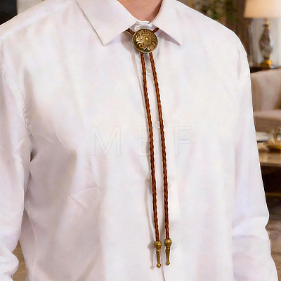 1Pc PU Imitation Leather Braided Cord Lariat Necklaces NJEW-CL0001-36-1