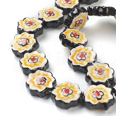 Handmade Porcelain Flower Beads PORC-J008-04B-1